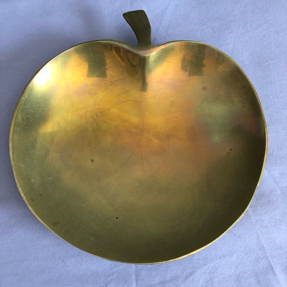 Solid brass apple dish